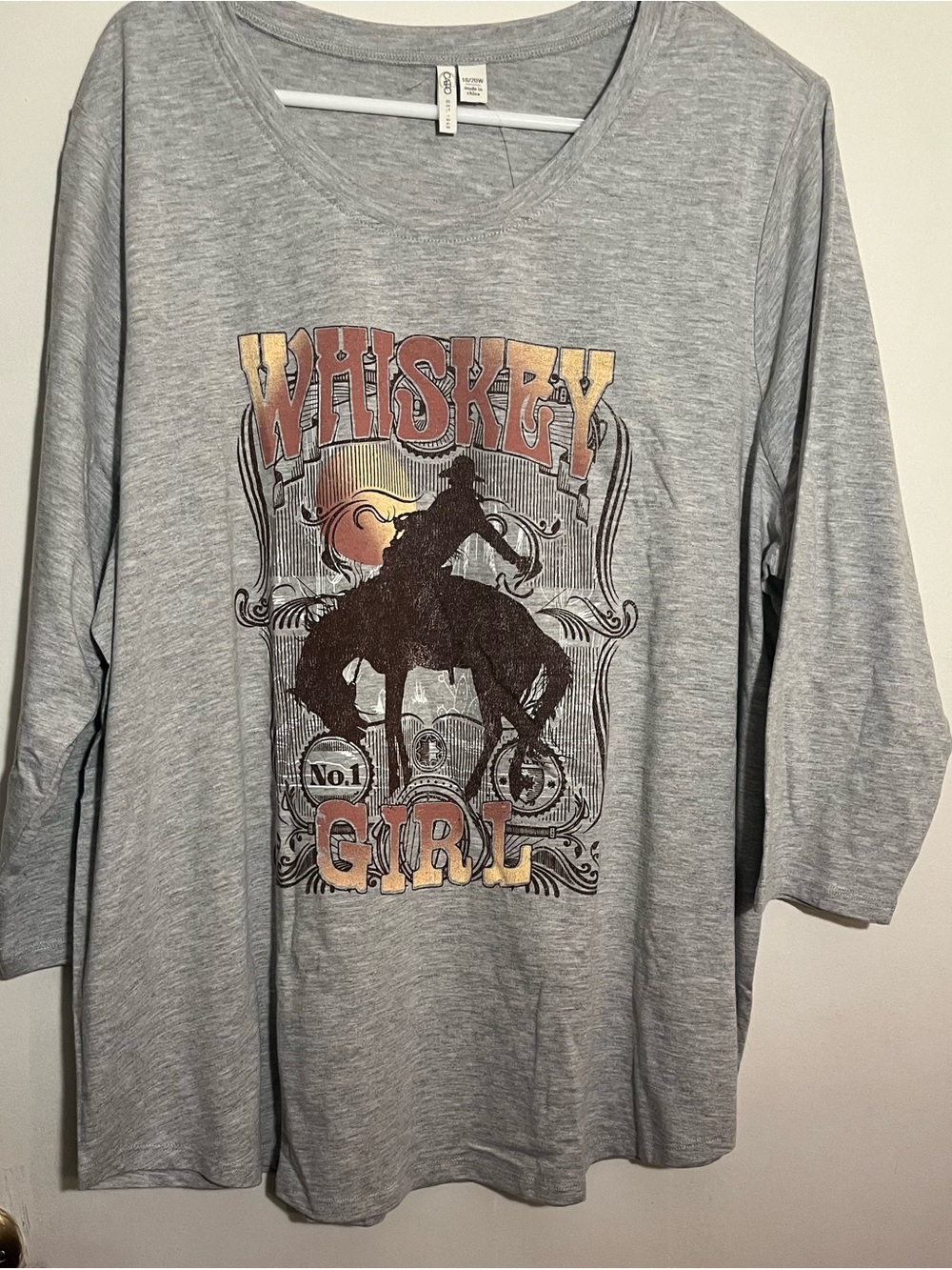 Cato Gray 'Whiskey Girl' Long Sleeve Graphic Tee
